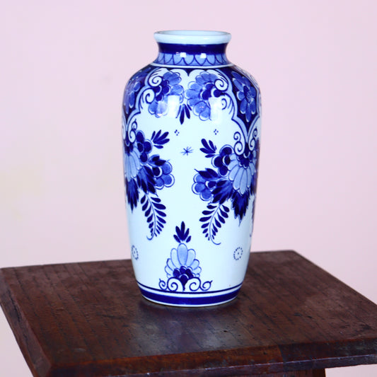 Delft Style Amphora Vase - Floral Motif