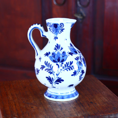 Small Ceramic Pitcher – Delft Style with Floral Motif