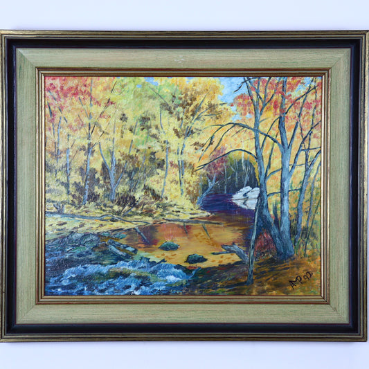 Painting on Canvas – Forest Pond in Autumn Light