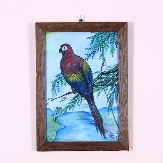 Small Painting on Board – Parrot