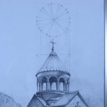 Pencil Drawing - Noravang Church in Armenia