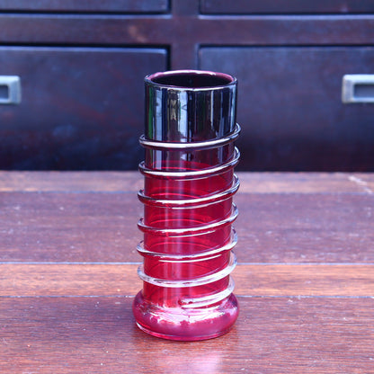 Vintage Glass Vase – Ruby-to-Black