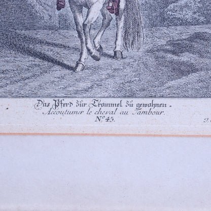 Colored Lithograph - Accustoming the Horse to the Drum