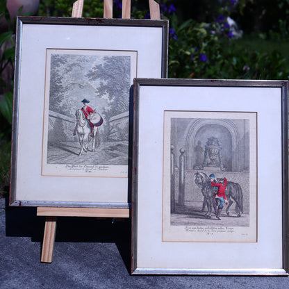 Colored Lithograph - Accustoming the Horse to the Drum