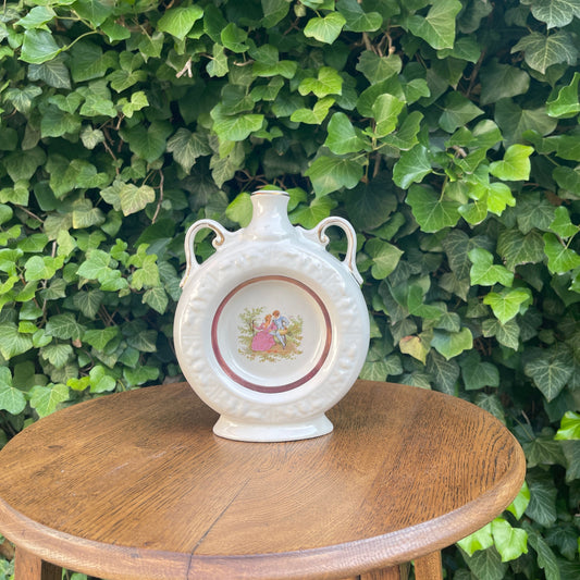 Ceramic Flask-Shaped Vase – Romantic Scene