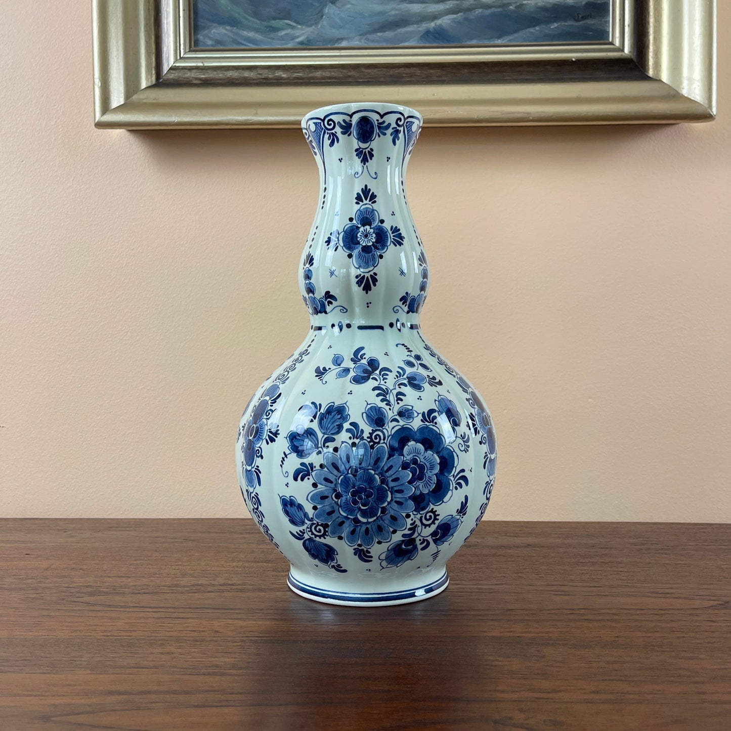 Large Delft Style Ceramic Vase – Royal Goedewaagen Blue & White, 1980s