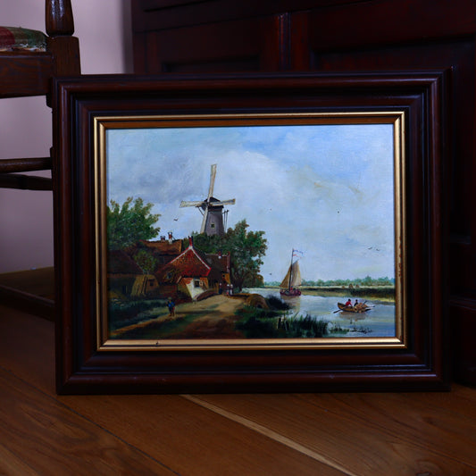 Oil Painting on Canvas – Life on the Canal