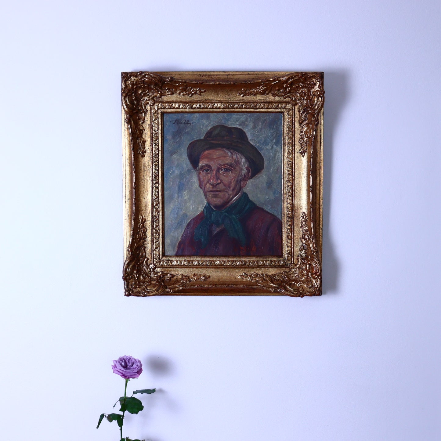 Oil Painting on Canvas – Portrait of a Man in a Hat