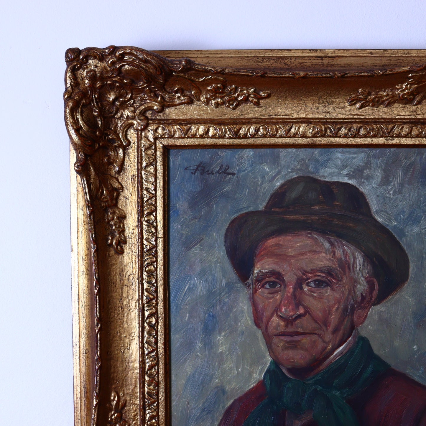 Oil Painting on Canvas – Portrait of a Man in a Hat