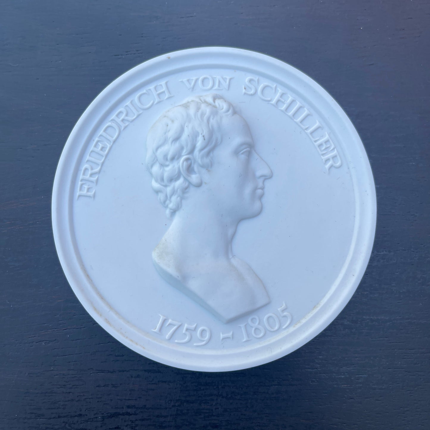 Set of three Meissen porcelain portrait medallions